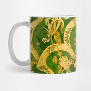 Antique Gold Italian Floral Tapestry Pattern Mug